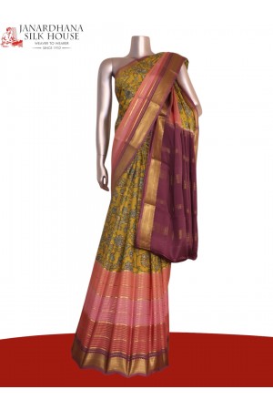 Pure Printed Mysore Crepe Silk Saree