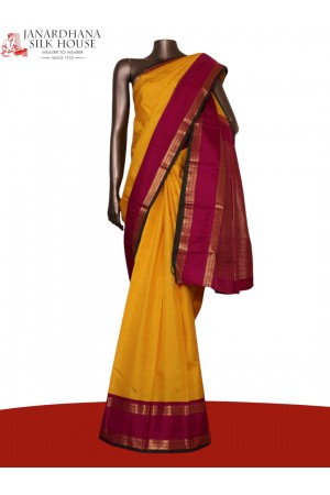 Pure Handloom Butta Contrast Kanjeevaram Silk Saree