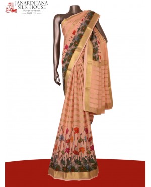 Floral  Pure Crepe Silk Saree..