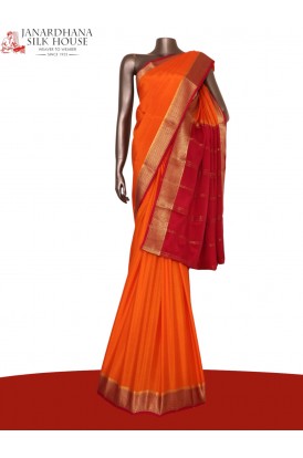 Classic Contrast Pure Mysore Crepe Silk Saree