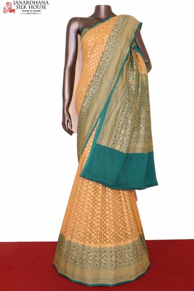 Sky Blue-Pink Banarasi Khaddi Georgette Saree | Pure georgette sarees,  Fancy sarees, Stylish sarees