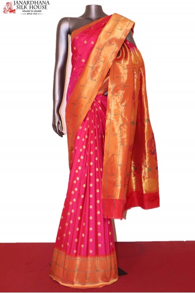 Kanakambaram Colored Soft Semi Chanderi with Kanchi and Temple zari  borders. – Sree Nava Media