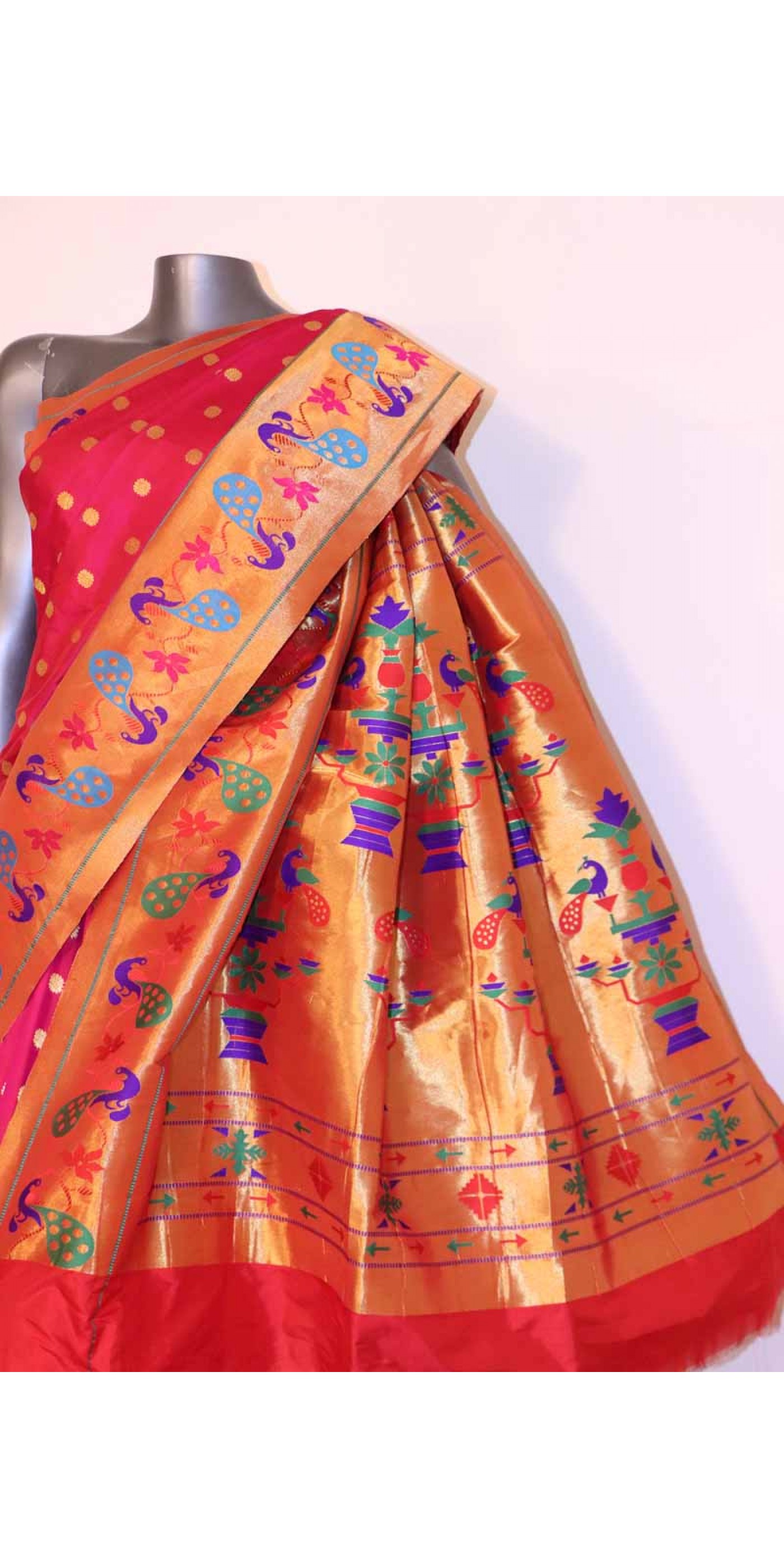 Vibrant Paithani Silk Festive Saree, पठानी साड़ी - Shrima Fashions, Mumbai  | ID: 2852754808897