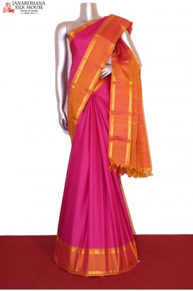 Checks & Contrast Pure South Silk Saree