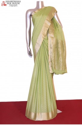 Designer Jacquard Butta Pure Mysore Crepe Silk Saree