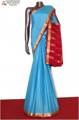 Traditional Butta Pure Mysore Crepe Silk Saree