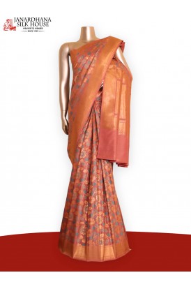 Designer Floral Handloom Tussar Silk Saree