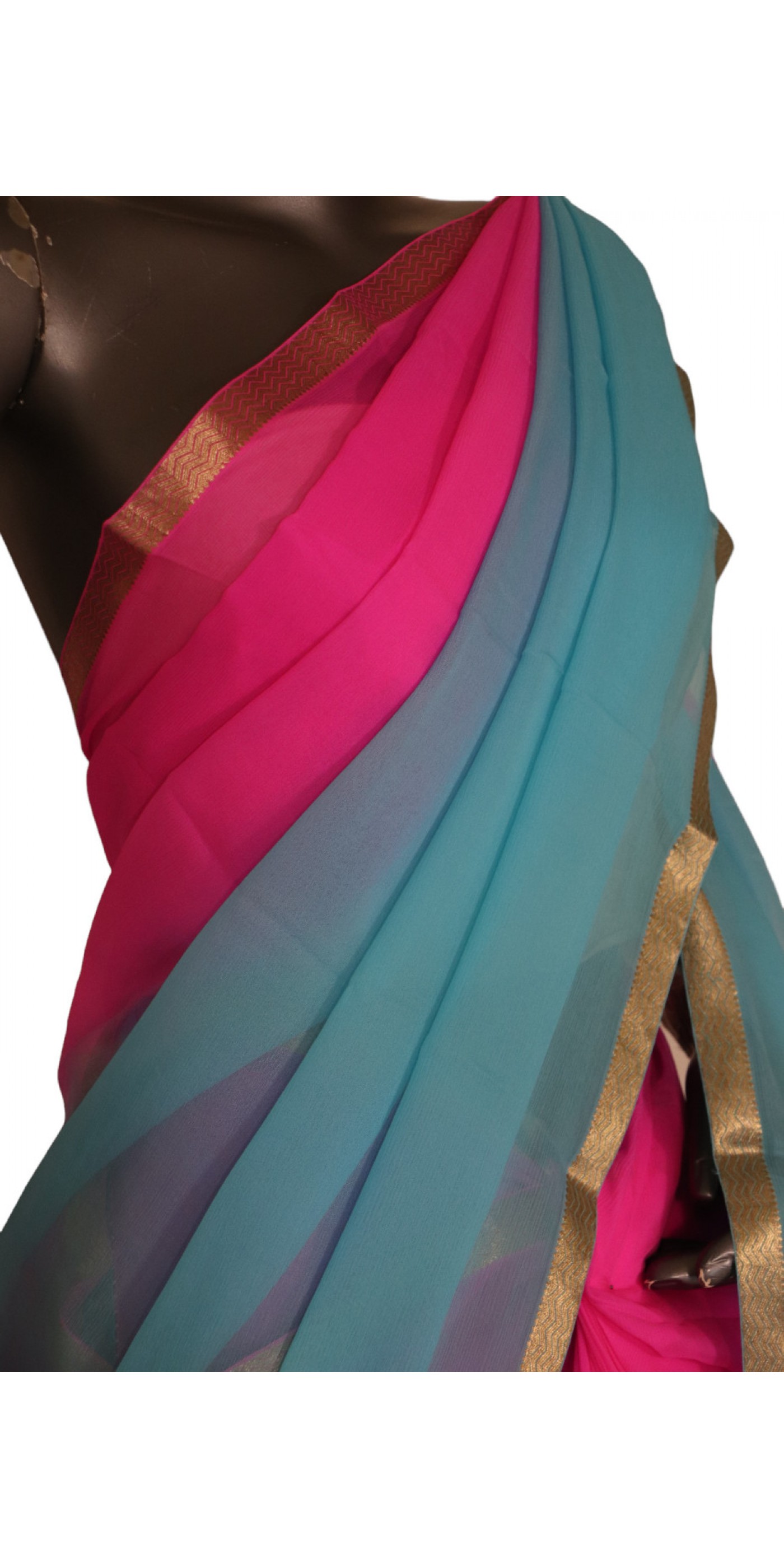 Party Wear Double Shaded Satin Saree, 4 Or 6, 5.5 m (separate blouse piece)  at Rs 385/piece in Surat