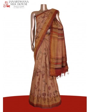 Pure Floral Tussar Silk Saree..