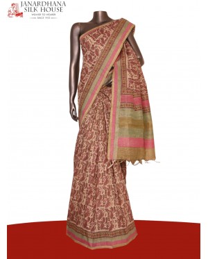 Pure Floral Tussar Silk Saree..