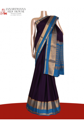 Contrast Wedding Mysore Crepe Silk Saree