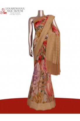 Pure Floral Georgette Silk Sar..