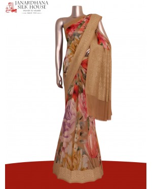 Pure Floral Georgette Silk Sar..