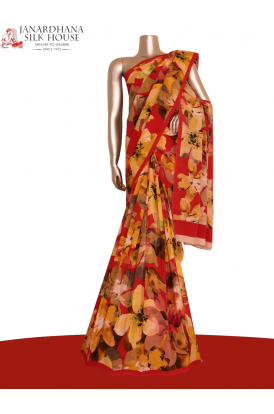 Floral Exclusive Pure Crepe Silk Saree