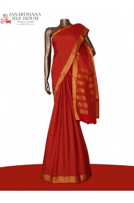 Zari Checks Classic Mysore Crepe Silk Saree