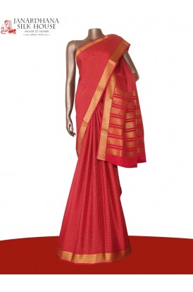 Zari Checks Classic Mysore Crepe Silk Saree