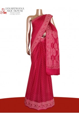 Thread Weave Pure Crepe Silk Saree