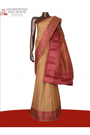 Pure Handloom Thread Zari Mango Butta Kanjeevaram Silk Saree