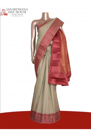 Pure Handloom Thread Zari Mango Butta Kanjeevaram Silk Saree