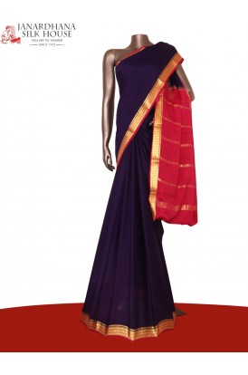 Classic Contrast Pure Mysore Crepe Silk Saree