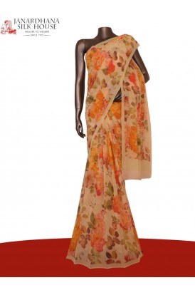 Designer Exclusive Floral Pure Georgette Silk Saree