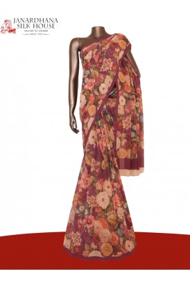 Designer Exclusive Floral Pure Georgette Silk Saree