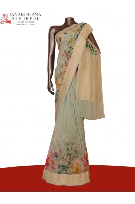 Pure Floral Georgette Silk Sar..