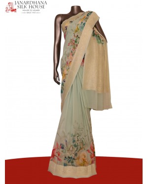 Pure Floral Georgette Silk Sar..