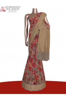 Pure Floral Georgette Silk Sar..