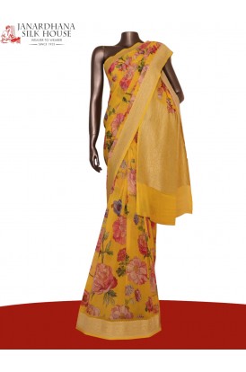 Pure Floral Georgette Silk Sar..