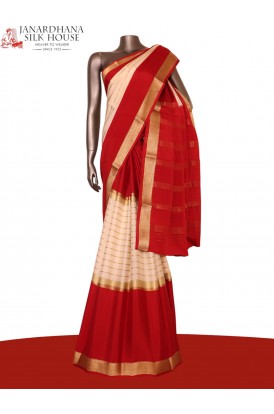 Pure Veldhari Zari Mysore Crepe Silk Saree