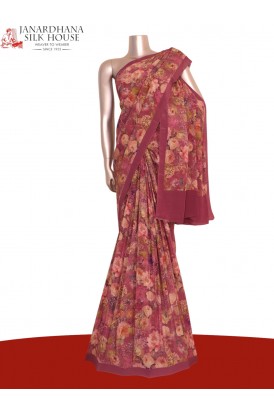 Exclusive Floral Pure Crepe Silk Saree