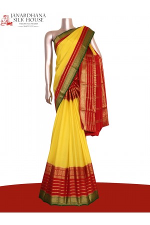 Pure Multi Contrast Mysore Crepe Silk Saree