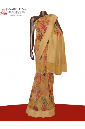 Pure Floral Georgette Silk Sar..