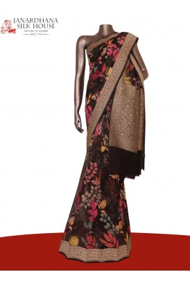 Pure Floral Georgette Silk Sar..