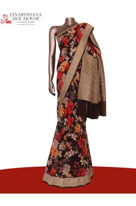 Pure Floral Georgette Silk Sar..