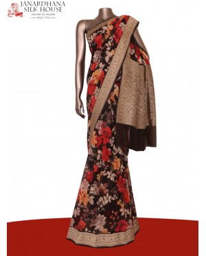 Pure Floral Georgette Silk Sar..