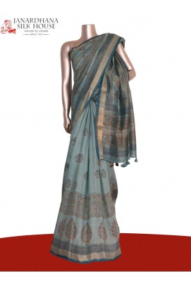 Pure Floral Tussar Silk Saree..