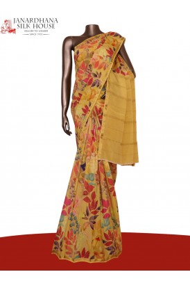 Pure Floral Zari Crepe Silk Saree