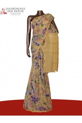 Pure Floral Zari Crepe Silk Saree