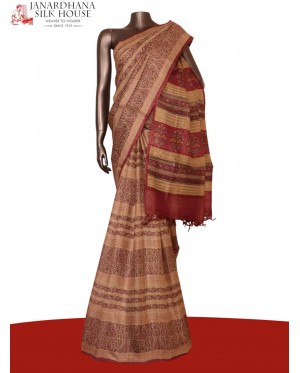 Pure Floral Tussar Silk Saree..