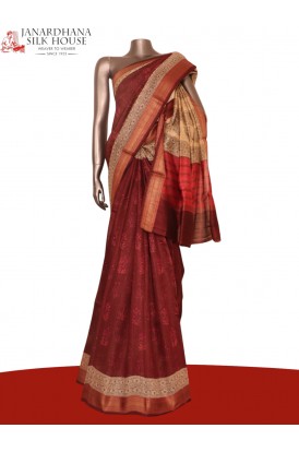 Pure Floral Tussar Silk Saree..