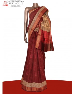 Pure Floral Tussar Silk Saree..