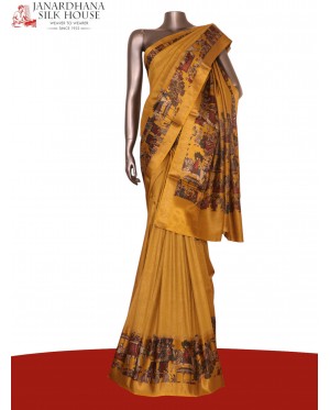 Pure Floral Zari Tussar Silk S..