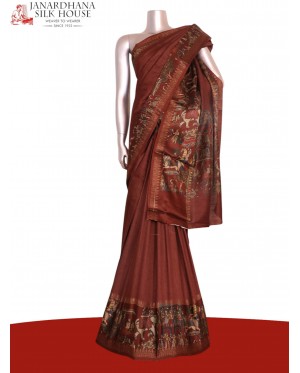 Pure Floral Zari Tussar Silk S..