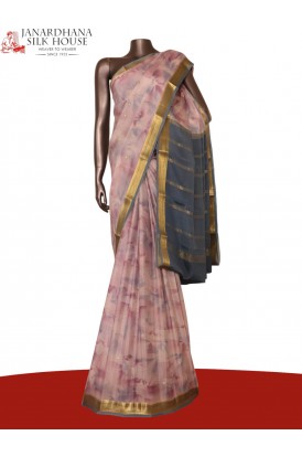 Pure Shaded Butta Mysore Crepe Silk Saree