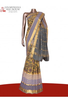 Pure Printed Mysore Crepe Silk Saree