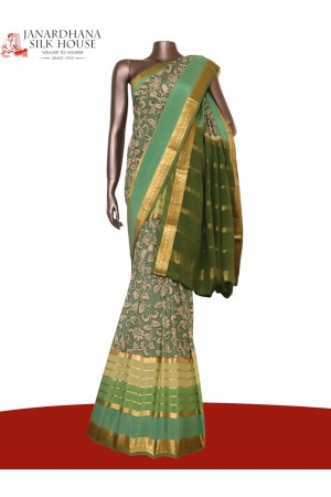 Pure Printed Mysore Crepe Silk Saree