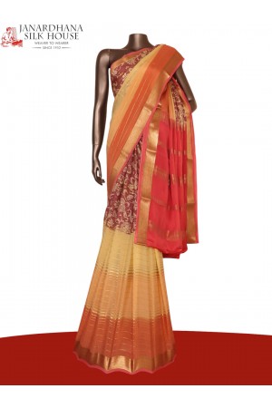 Pure Printed Mysore Crepe Silk Saree