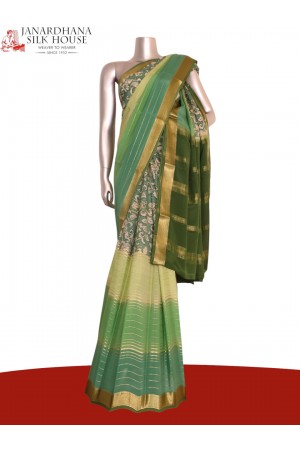 Pure Printed Mysore Crepe Silk Saree